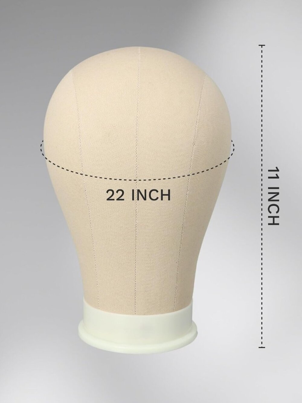 22" Wig Head for Wig, Canvas Mannequin Head Mount Hole, for Wig Making, Stying
